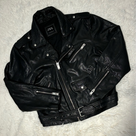 Zara Other - Zara Genuine Buffalo Leather Motorcycle Jacket Mens Size:XL